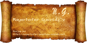 Mayerhofer Gusztáv névjegykártya