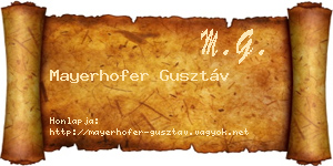 Mayerhofer Gusztáv névjegykártya