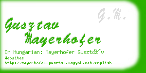 gusztav mayerhofer business card